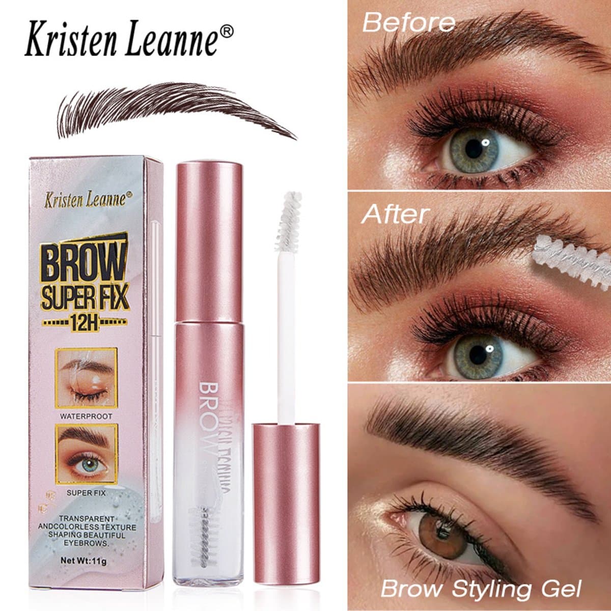 Kristen Leanne fijador de cejas de fuerte fijación**