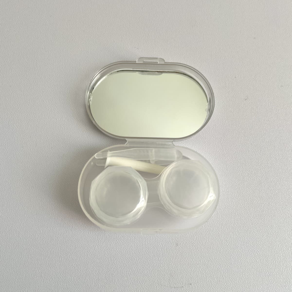 Lindo estuche portátil para lentes de contacto con espejo miniatura 6