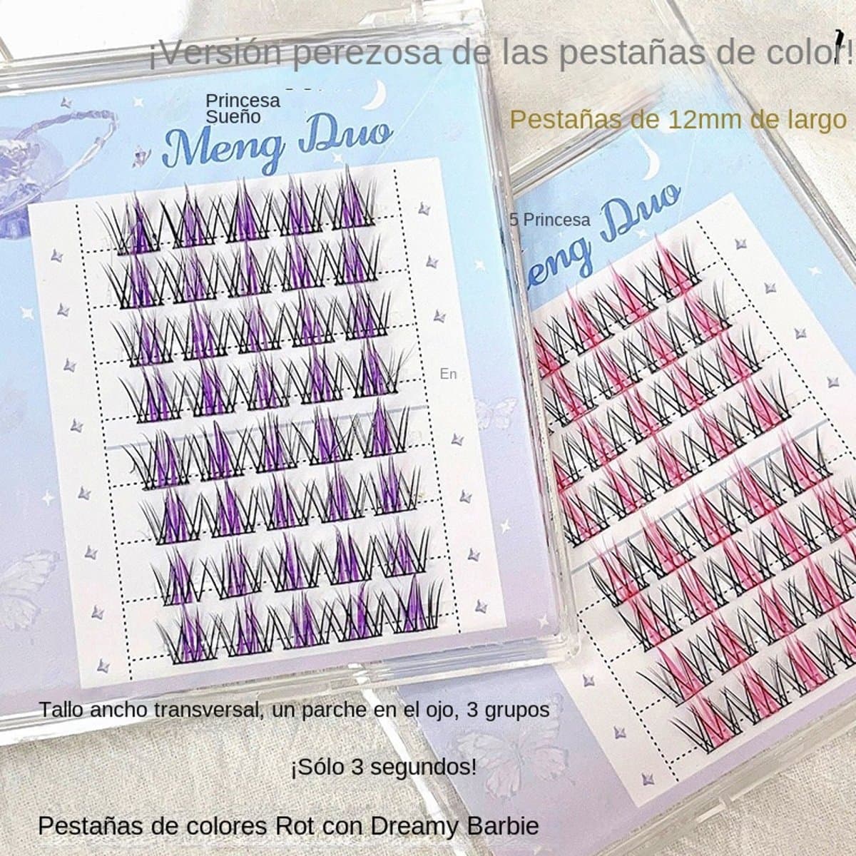Pestañas postizas de colores navideños